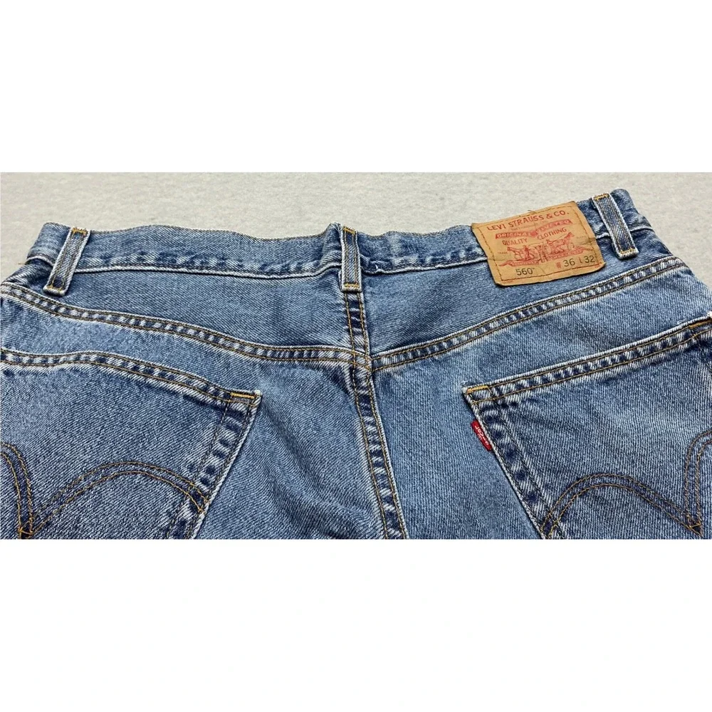Levi's Vintage‎ Made in USA 560 Comfort Fit Jeans Loose Tapered 36x32 Blue Denim